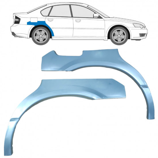 Takalokasuoja korjaussarja varten Subaru Legacy 1998-2004 / Vasen+Oikea / Sarja 9189