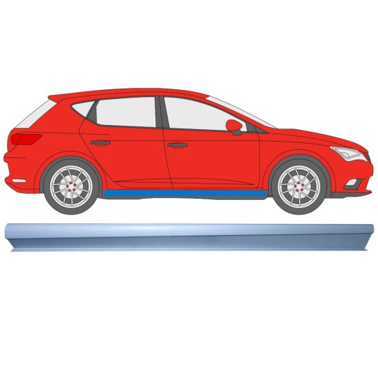 Kynnyspelti korjauspaneeli alempi osa varten Seat Leon 2012-2020 / Oikea 16982