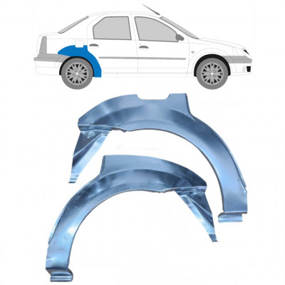 Takalokasuoja korjaussarja varten Dacia Logan 2004-2009 / Vasen+Oikea / Sarja 9632