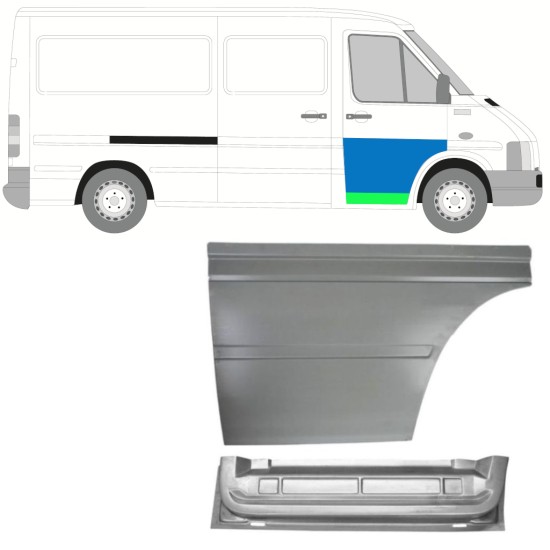 Sisäinen ja ulkoinen etuoven korjauspaneeli varten Volkswagen LT 1996-2005 / Oikea 16569