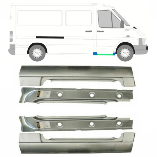 Sisäinen ja ulkoinen etukynnyksen korjauspaneeli varten Volkswagen LT 1996-2005 / Vasen+Oikea 16584