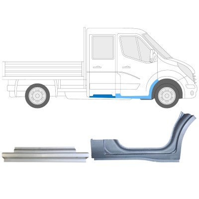 Korjauspaneeli aseta varten Renault Master 2010- / Oikea / Tuplakabiini / 14913