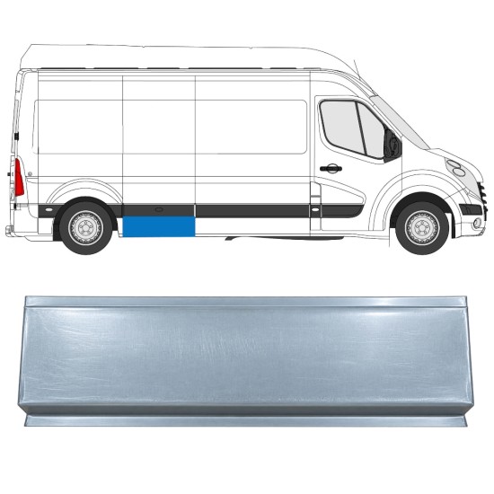 Etukaari korjauspaneeli varten Renault Master 2010-2024 / Vasen = Oikea (symmetrinen) 17293