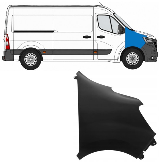 Etulokasuoja varten Renault Master 2019-2024 / Oikea 17253