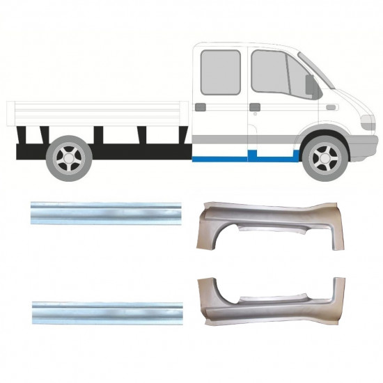 Korjauspaneeli aseta varten Renault Master 1998-2010 / Vasen+Oikea / Tuplakabiini /  10261