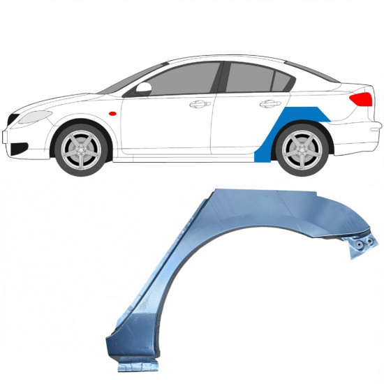 Takalokasuoja korjaussarja varten Mazda 3 BK 2003-2009 / Vasen 8606