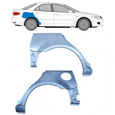 Takalokasuoja korjaussarja varten Mazda 6 2002-2008 / Vasen+Oikea / HATCHBACK / Sarja 9165