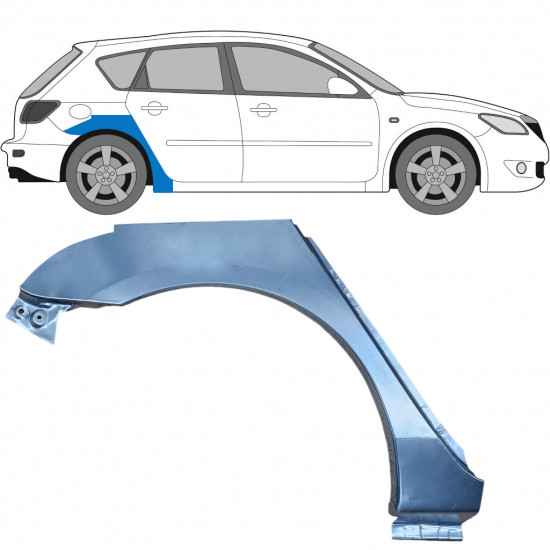 Takalokasuoja korjaussarja varten Mazda 3 BK 2003-2009 / Oikea 5158