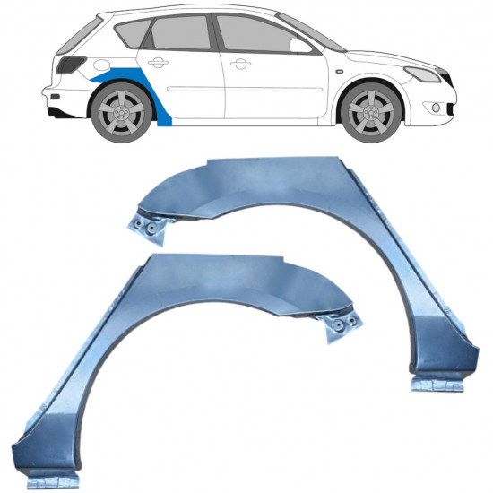 Takalokasuoja korjaussarja varten Mazda 3 BK 2003-2009 / Vasen+Oikea / Sarja 10528