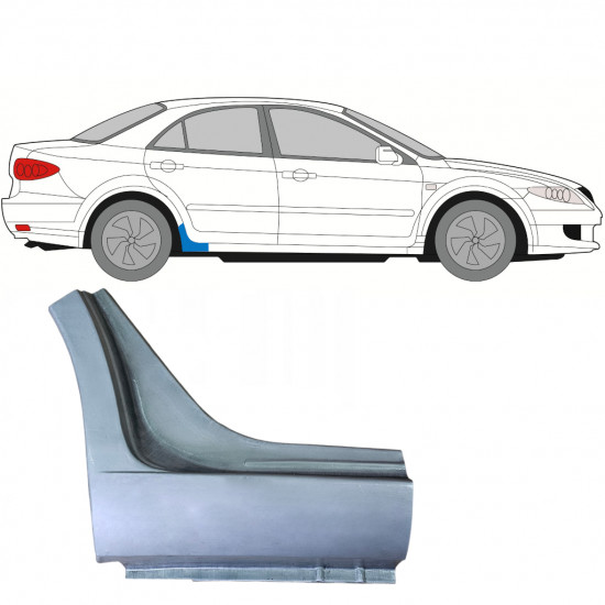 Kynnyksen päätykorjauspaneeli varten Mazda 6 2002-2007 / Oikea 7977