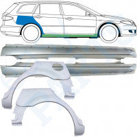 Kynnyspelti + takalokasuojan korjaussarja varten Mazda 6 GG GY 2002-2007 / Vasen+Oikea / COMBI / Sarja 10538