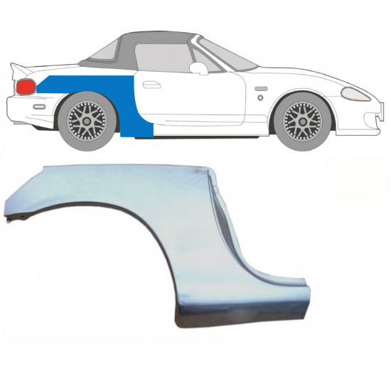 Suuri takalokasuojan korjauspaneeli varten Mazda MX-5 1998-2005 NB / Oikea 9327