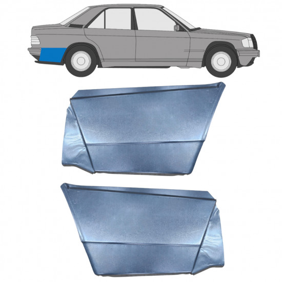 Takalokasuoja korjaussarja varten Mercedes 190 1982-1993 / Vasen+Oikea / Sarja 10974