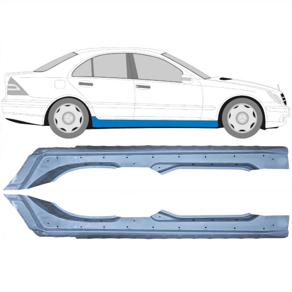 Kynnyspelti Varten Mercedes C-Class 2000-2007 / Vasen+Oikea / Sarja 10419