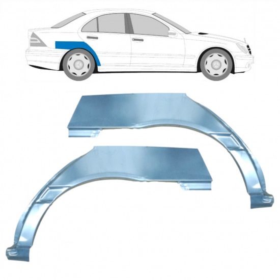 Takalokasuoja korjaussarja varten Mercedes C-class 2000-2007 / Vasen+Oikea / Sarja 9176