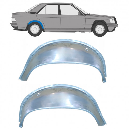 Takalokasuoja sisäkehä varten Mercedes 190 1982-1993 / Vasen+Oikea / Sarja 9837