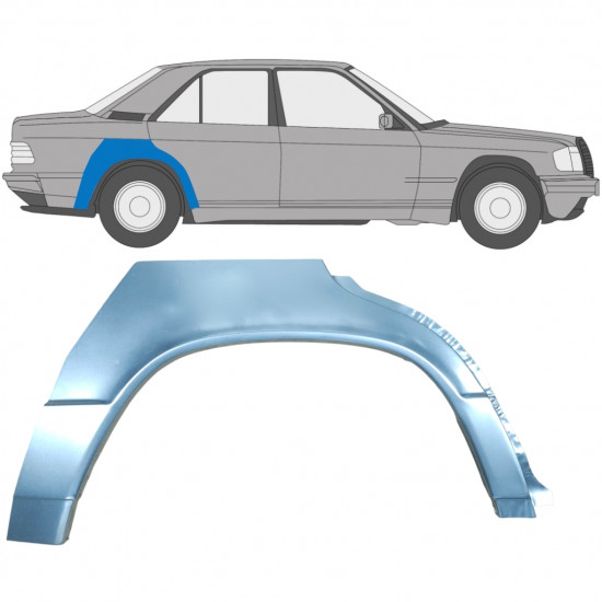 Takalokasuoja korjaussarja varten Mercedes 190 1982-1993 / Oikea 6709