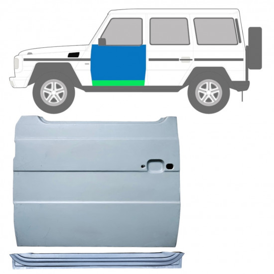 Sisäinen ja ulkoinen etuoven korjauspaneeli varten Mercedes G-Class 1979- / Vasen / Sarja 12036