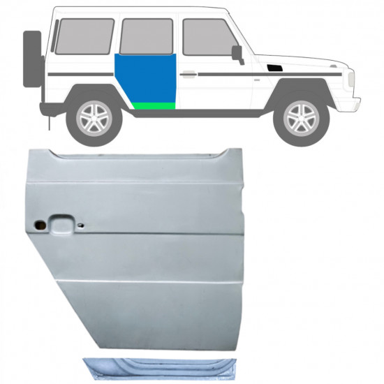 Sisäinen ja ulkoinen takaoven korjauspaneeli varten Mercedes G-Class 1979- / Oikea / Sarja 12037