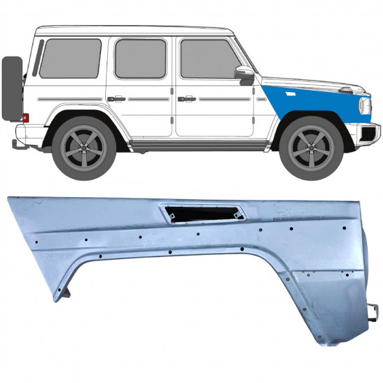 Etulokasuoja varten Mercedes G-Class W463 1997- / Oikea 6521