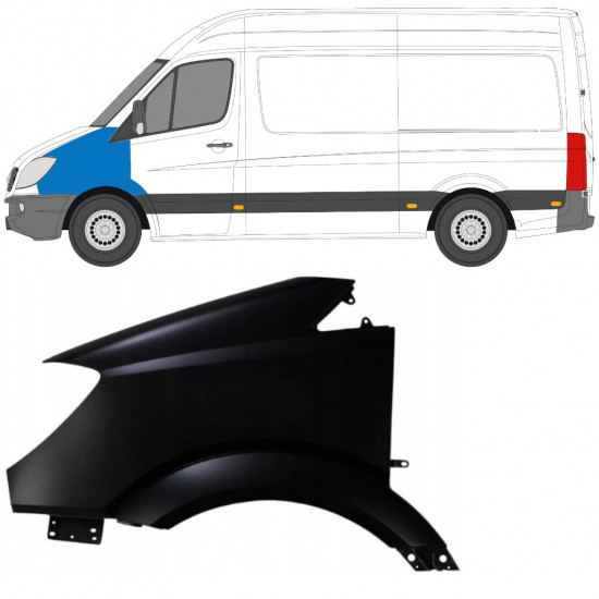 Etulokasuoja varten Mercedes Sprinter 2006-2013 / Vasen 7415