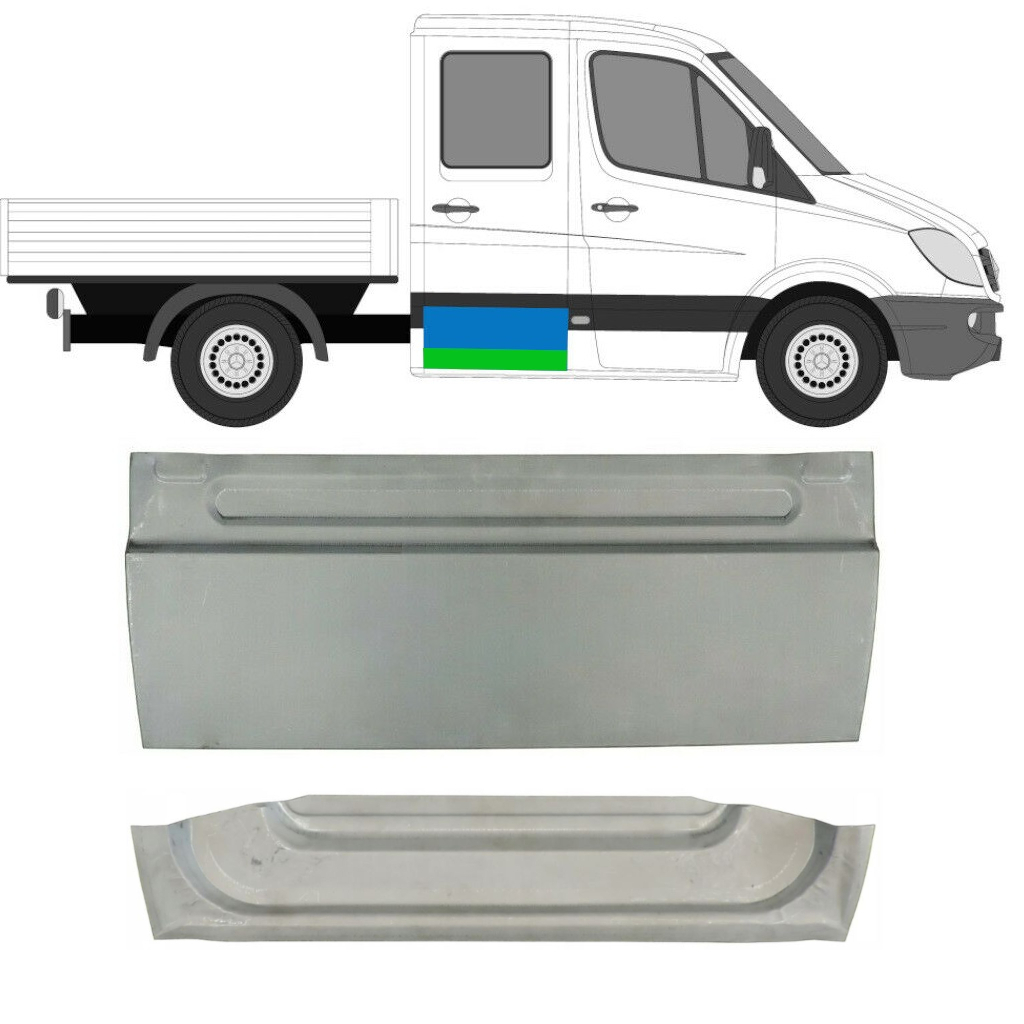 Korjauspellit Takaoven Varten Mercedes Sprinter 2006- / Vasen = Oikea (Symmetrinen) / Tuplakabiini / Sarja 10512