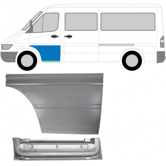 Sisäinen ja ulkoinen etuoven korjauspaneeli varten Mercedes Sprinter 1995-2006 / Vasen / Sarja 9154