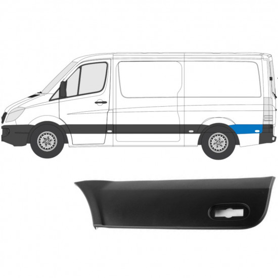 Takalokasuojan koristelista varten Mercedes Sprinter 2006- / Vasen 7226