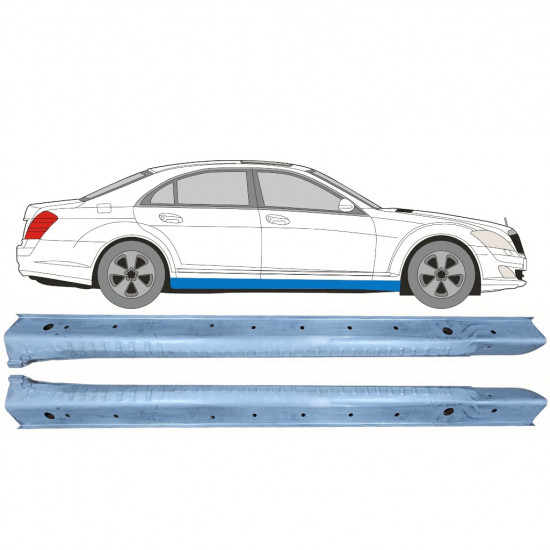 Kynnyspelti varten Mercedes S-class 2005-2013 / Vasen+Oikea / Sarja 9824