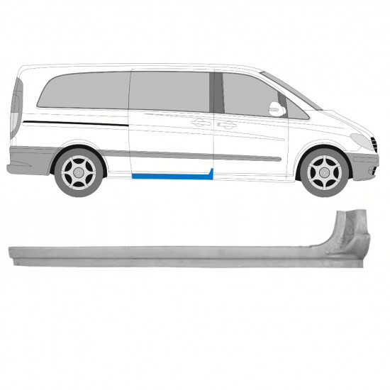 Sivuoven kynnysprofiili varten Mercedes Vito 2003-2014 / Oikea 8287