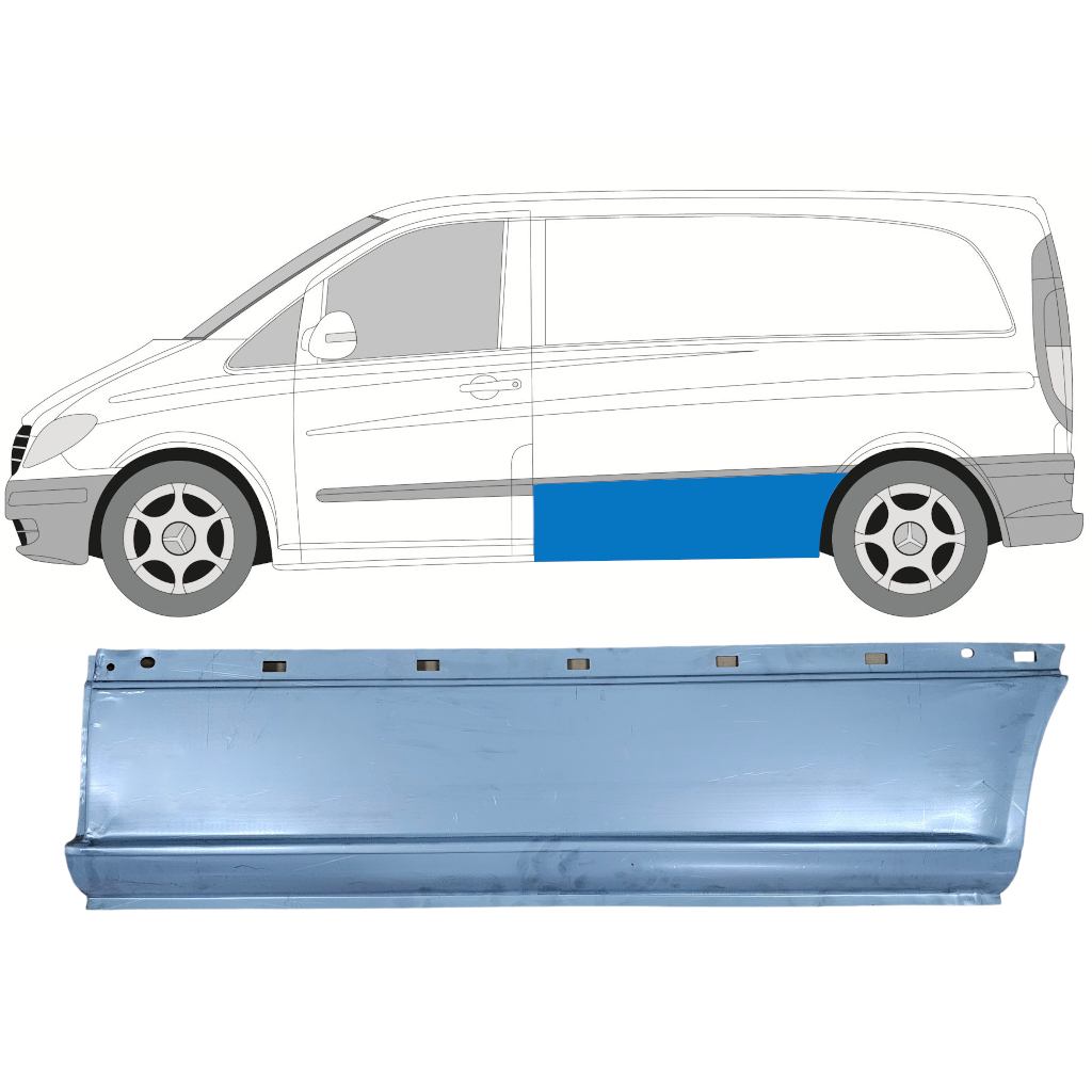 Sivukorjauspaneeli Varten Mercedes Vito 2003-2014 / Swb / Vasen 6796