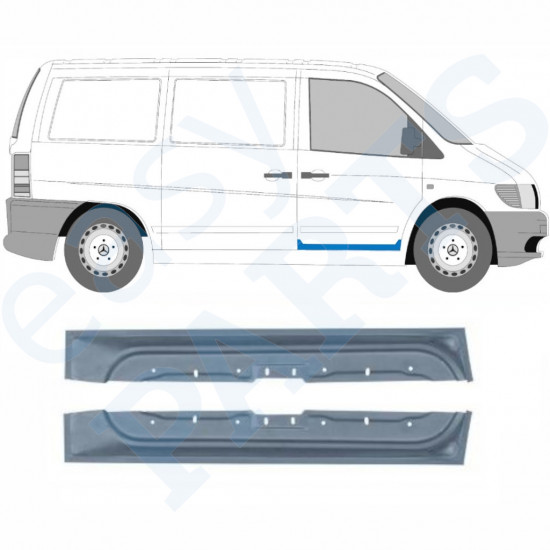 Sisäinen etuoven korjausosa varten Mercedes Vito 1996-2003 / Vasen+Oikea / Sarja 10433