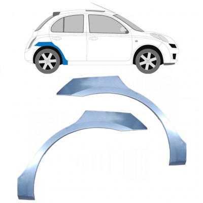 Takalokasuoja korjaussarja varten Nissan Micra 2002-2010 / Vasen+Oikea / Sarja 9627