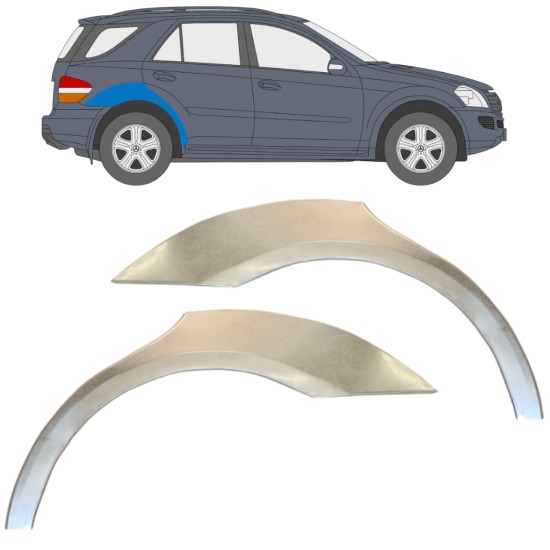 Takalokasuoja korjaussarja varten Mercedes-Benz M-Class ML W164 2005-2011 / Vasen+Oikea / Sarja 14931