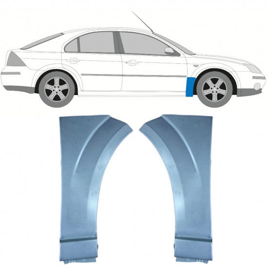 Etulokasuojan korjauspelti varten Ford Mondeo 2000-2007 / Vasen+Oikea / Sarja 10049