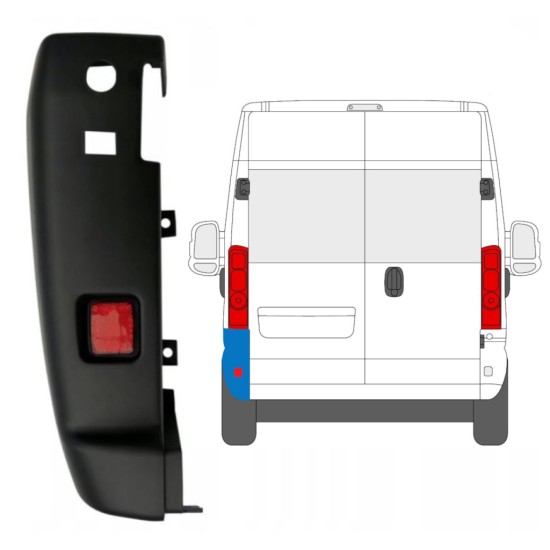 Takapuskurin kulma 180 astetta varten Opel Movano 2021-2026 / Vasen 16037