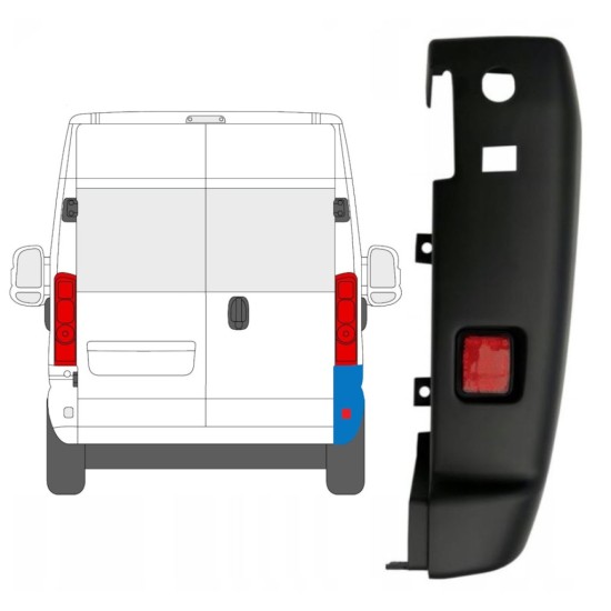 Takapuskurin kulma 180 astetta varten Opel Movano 2021-2026 / Oikea 16036