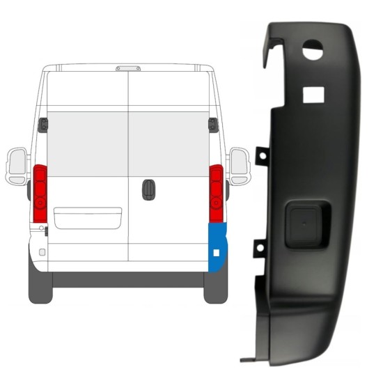 Takapuskurin kulma 180 astetta varten Opel Movano 2021-2026 / Oikea 15799
