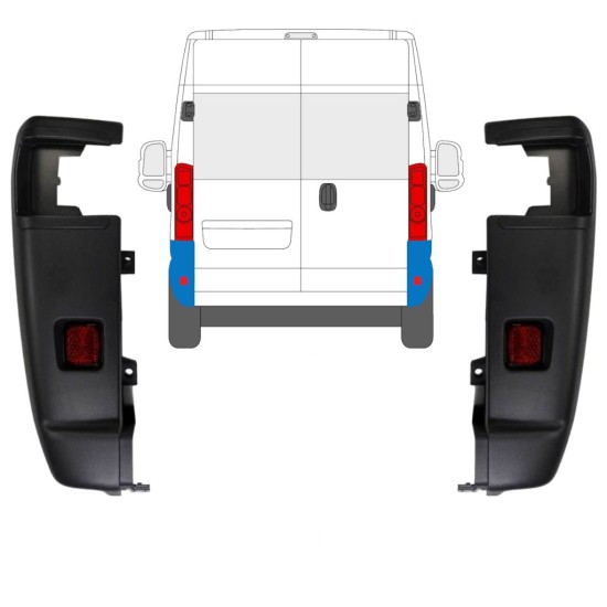 Takapuskurin kulma 270 astetta varten Opel Movano 2021-2026 / Vasen+Oikea / Sarja 15797