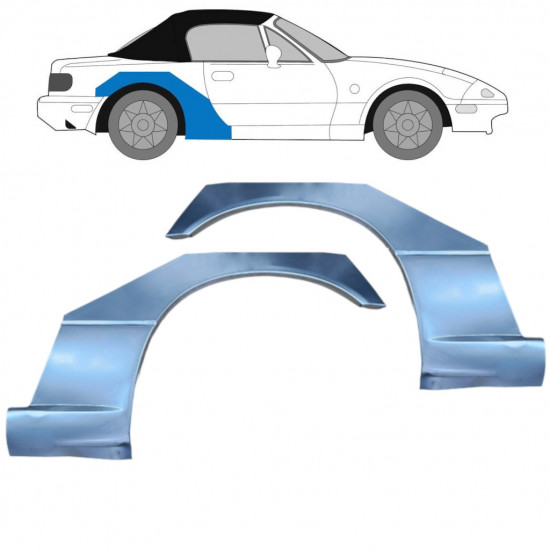 Takalokasuoja korjaussarja varten Mazda MX-5 1989-1998 / Vasen+Oikea / Sarja 9609