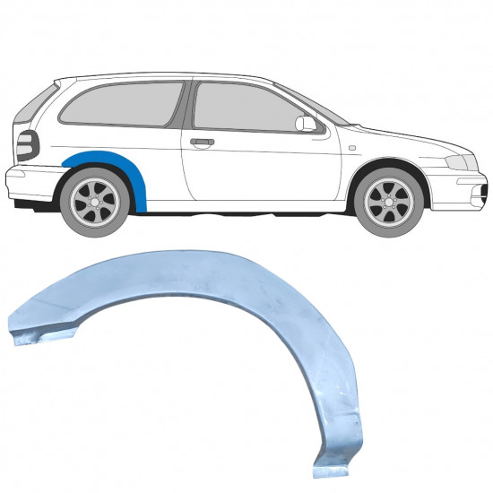 Takalokasuoja korjaussarja varten Nissan Almera 1995-2000 / Oikea 7289