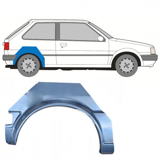 Takalokasuoja korjaussarja varten Nissan Micra 1982-1992 / Oikea 8038