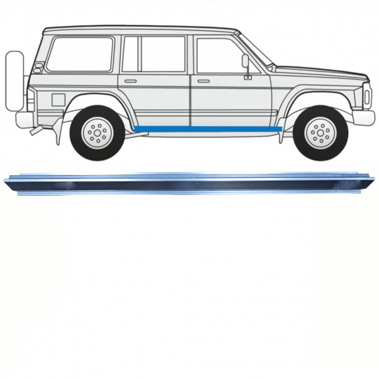 Kynnyspelti korjauspaneeli varten Nissan Patrol 1990-1997 / Vasen = Oikea (symmetrinen) 8598