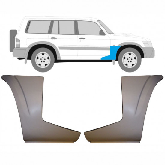 Etulokasuoja korjauspaneeli alaosa varten Nissan Patrol 1997-2009 / Vasen+Oikea / Sarja 9625