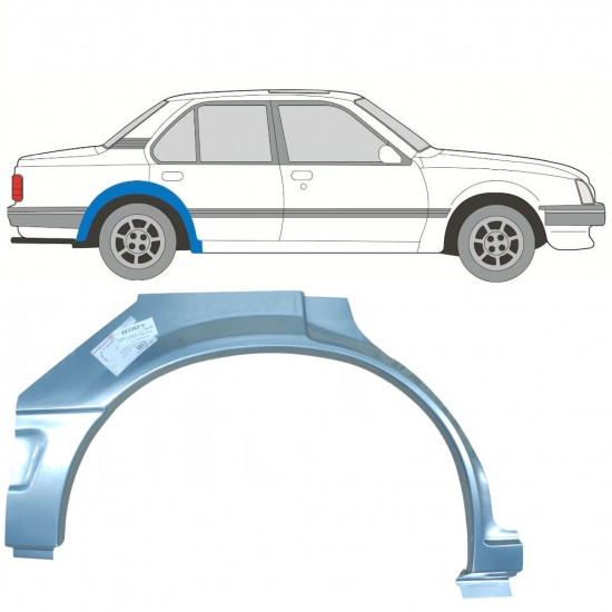 Takalokasuoja korjaussarja varten Opel Ascona C / Vauxhall Cavalier 1981-1988 / Oikea 7293