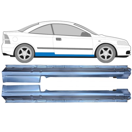 Kynnyspelti varten Opel Astra G 1998-2009 / Vasen+Oikea / COUPE 15964