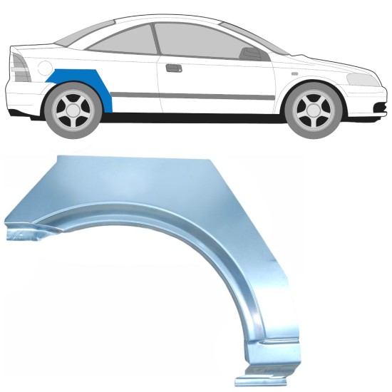 Takalokasuoja korjaussarja varten Opel Astra G 1998-2009 / Oikea / COUPE 15959