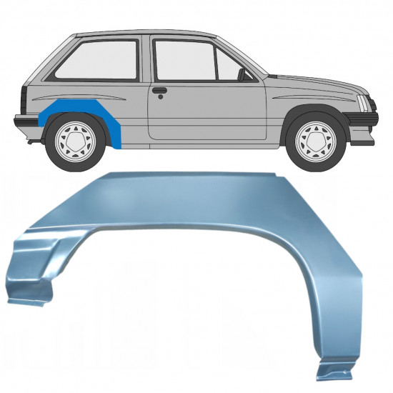 Takalokasuoja korjaussarja varten Opel Corsa A 1982-1993 / Oikea 7701