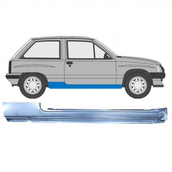 Kynnyspelti varten Opel Corsa A 1982-1993  / Oikea 7703