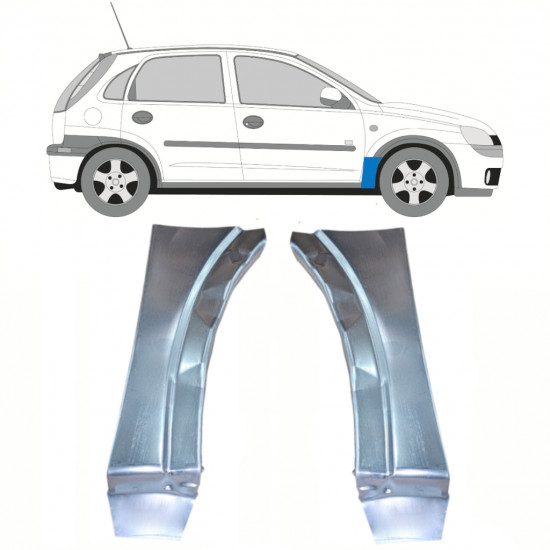 Etulokasuojan korjauspelti varten Opel Corsa 2000-2010 / Vasen+Oikea / Sarja 10180